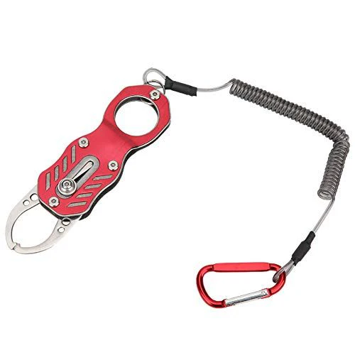 EBTOOLS. フィッシンググリップ グリッパー フィッシュキャッチャー 魚掴み器 軽量 ステンレス鋼製 防錆 淡水 海釣 安全ロープ付き 使いやすい 釣り具 2色(レッド) - Image 3