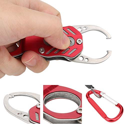 EBTOOLS. フィッシンググリップ グリッパー フィッシュキャッチャー 魚掴み器 軽量 ステンレス鋼製 防錆 淡水 海釣 安全ロープ付き 使いやすい 釣り具 2色(レッド) - Image 4