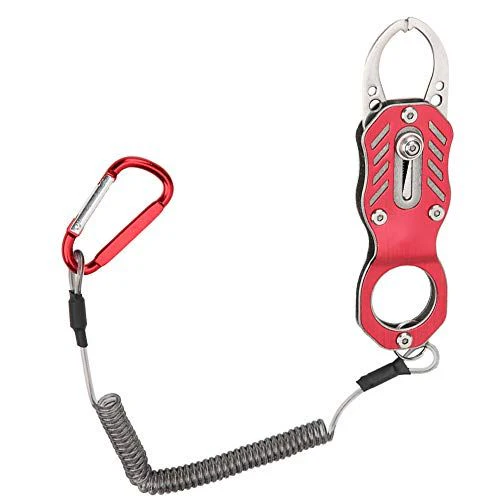 EBTOOLS. フィッシンググリップ グリッパー フィッシュキャッチャー 魚掴み器 軽量 ステンレス鋼製 防錆 淡水 海釣 安全ロープ付き 使いやすい 釣り具 2色(レッド) - Image 5