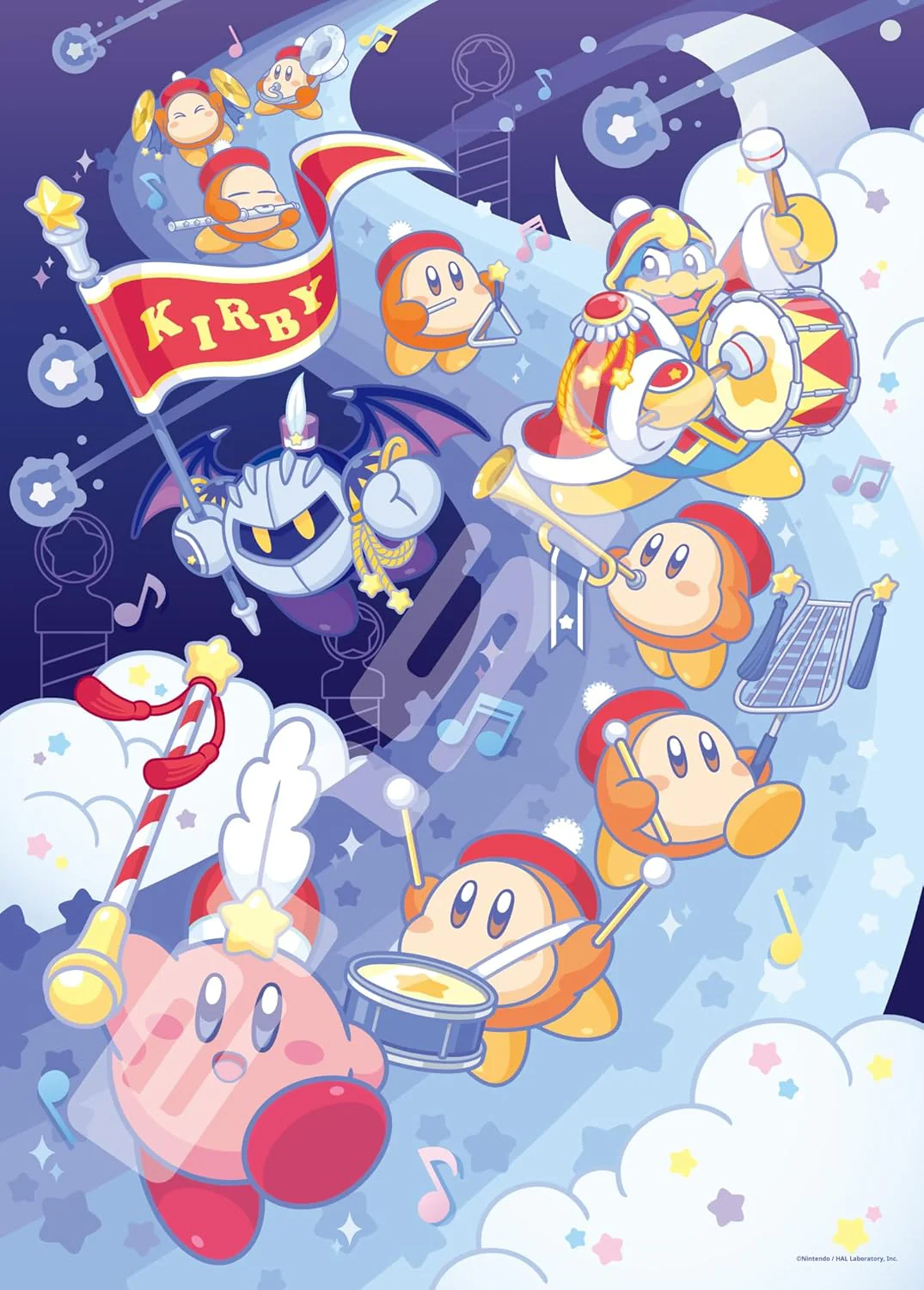 Ensky 500-504 Kirby of the Stars PuPuPu Marching Band - Kirby of the Stars (Puzzle, 500 Pieces, 38 x 53 cm)