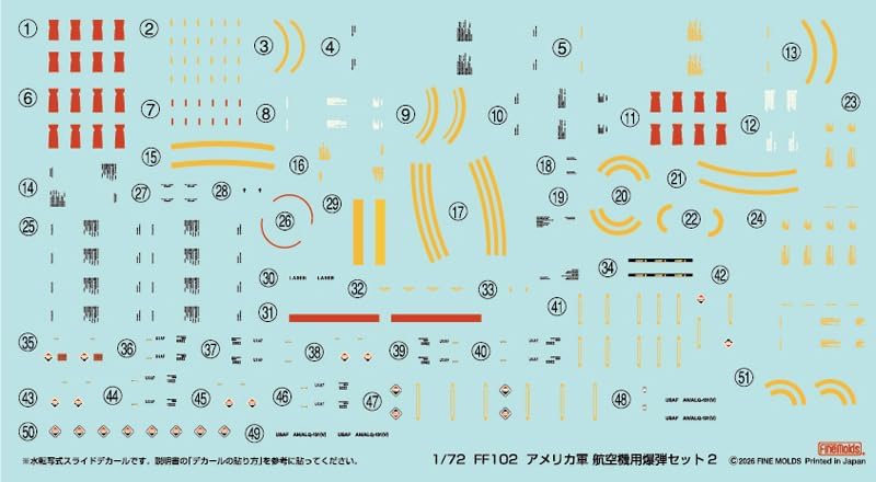 Fine Molds FF102 1/72 U.S. Military Aircraft Bomb Set 2 - Image 5