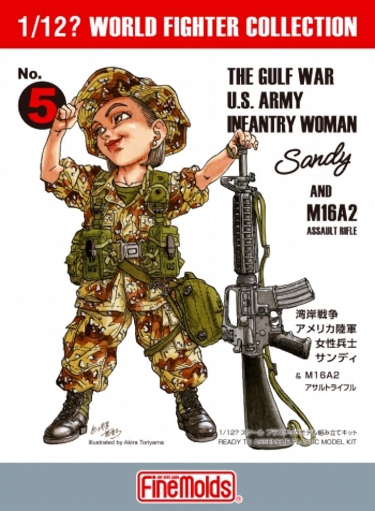 FineMolds FT05 1/12 World Fighter Collection US Army Female Soldier (Gulf War) Sandy & Colt M16A2 - Image 4