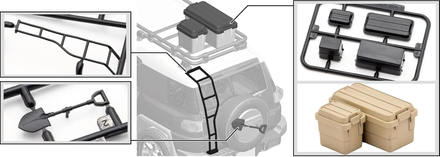 Fujimi 1/24 NEXT Series No.26 EX-1 Toyota FJ Cruiser (Two-Tone Blue/2011) (Special Edition/with Outdoor Parts) - Image 3