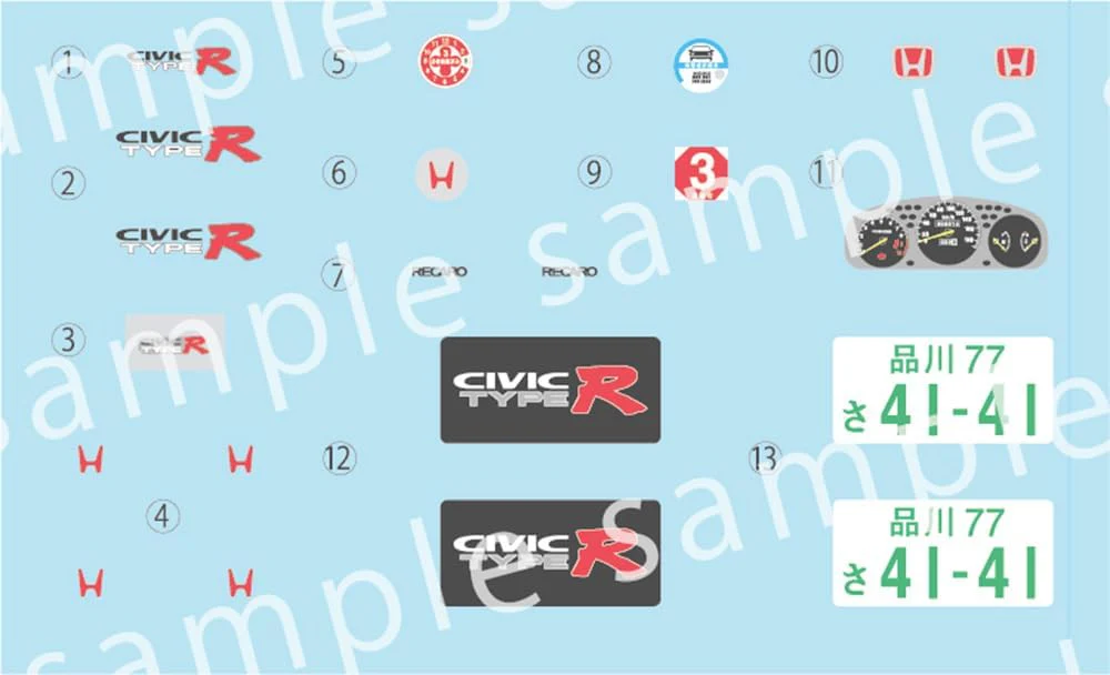 Fujimi 1/24 Touge Series No. 11 Honda Civic (EK9) Type R Late Model - Image 11