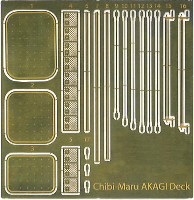 Fujimi Chibi Maru Fleet Series No. 4EX-1 Chibi Maru Fleet Akagi (with Etching Parts and Wooden Deck Stickers) - Image 4