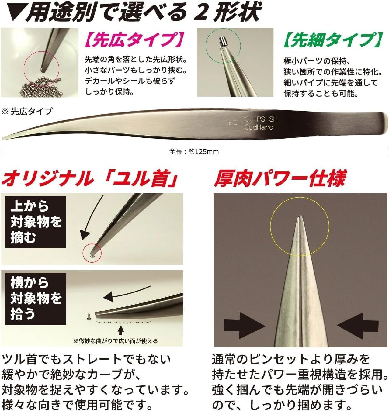 God Hand GH-PS-SH Power tweezers: wide tip Hobby Tool - Image 5