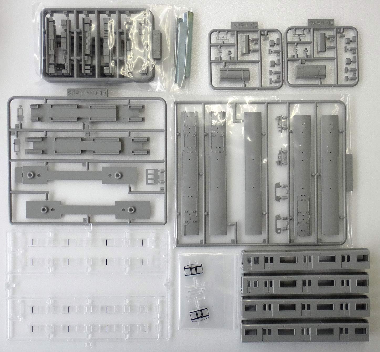 GreenMax N Gauge Keikyu 1500 Model Unupdated Car, 4-Car Organization Set, Unpainted Economy Kit, 444A - Image 2