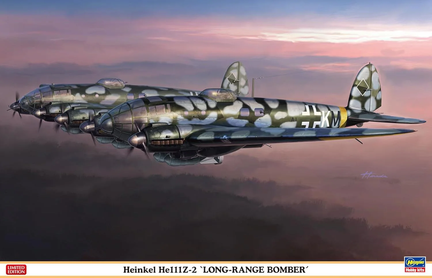Hasegawa 02534 1/72 Heinkel He111Z-2 Long-Range Bomber - Image 2