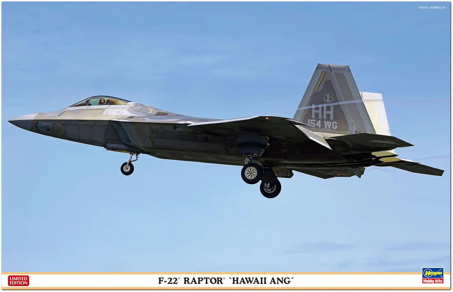Hasegawa 07555 1/48 F-22 Raptor Hawaii ANG