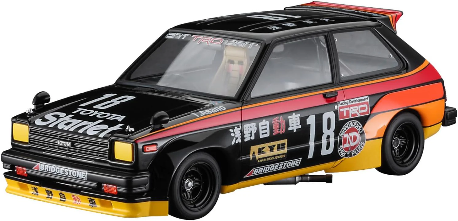 Hasegawa 20734 1/24 Asano Racing Service Starlet KP61 1982 Starlet Grand Cup Race Champion - Image 15