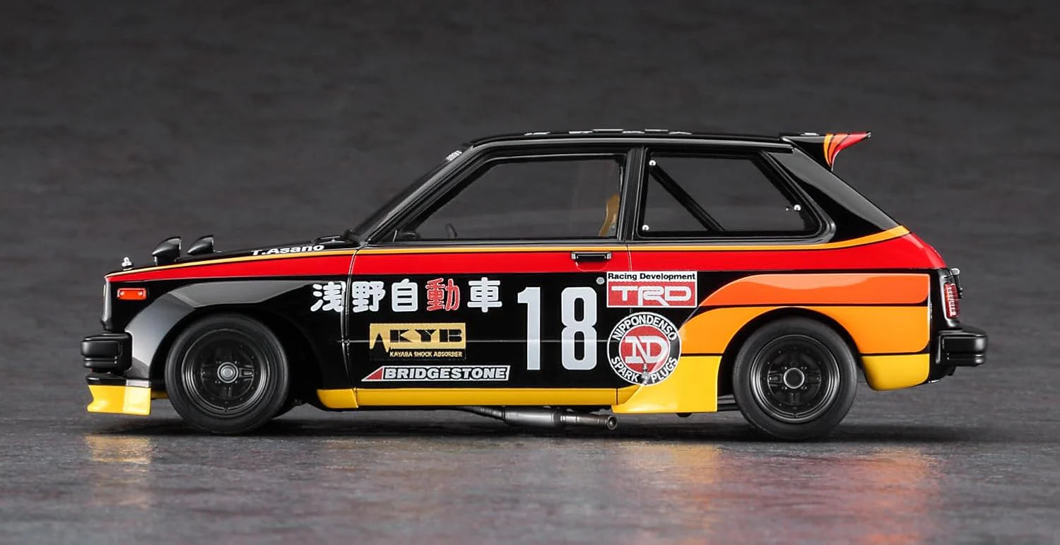 Hasegawa 20734 1/24 Asano Racing Service Starlet KP61 1982 Starlet Grand Cup Race Champion - Image 4