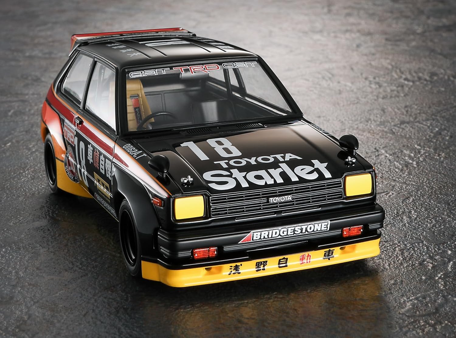 Hasegawa 20734 1/24 Asano Racing Service Starlet KP61 1982 Starlet Grand Cup Race Champion - Image 5