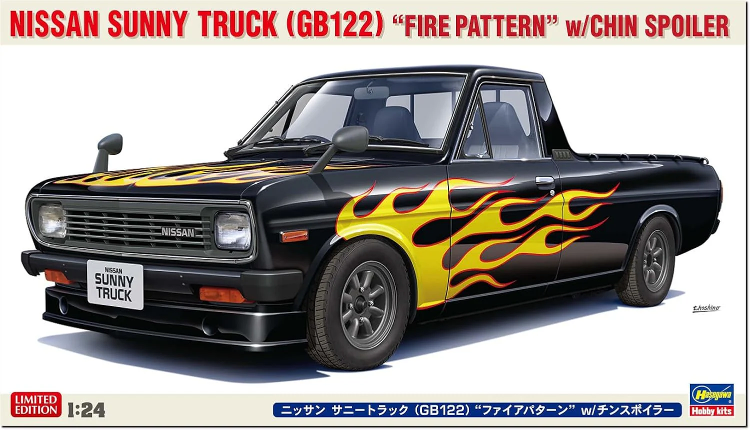 Hasegawa 20751 1/24 Nissan Sunny Truck (GB122) Fire Pattern w/Chin Spoiler - Image 4