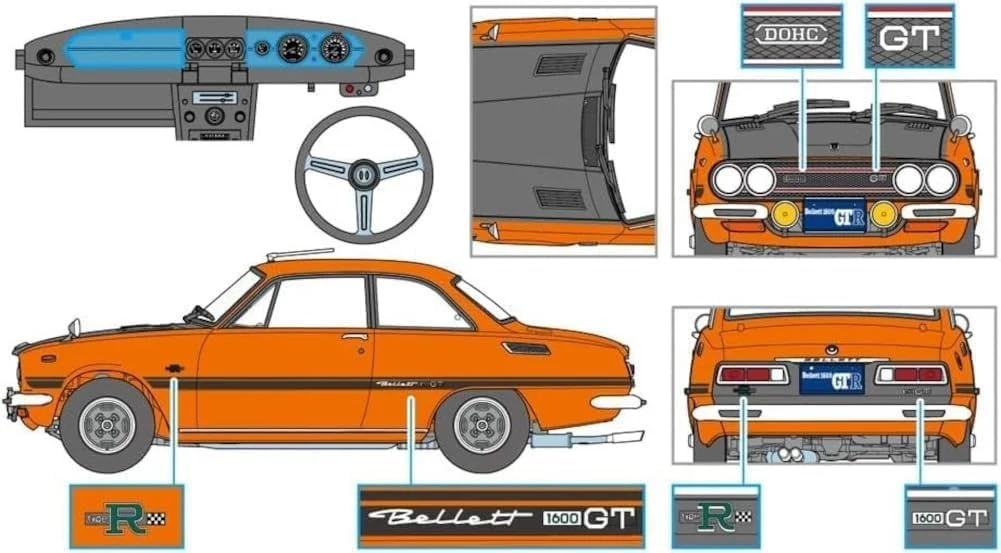 Hasegawa SP649 1/24 Isuzu Bellett 1600GTR Early Version (1969) "Detail Up Version" - Image 13