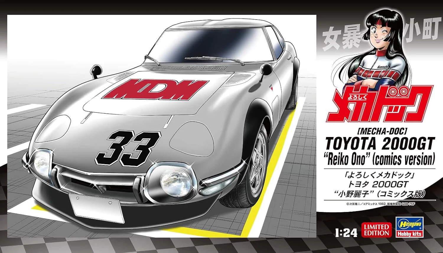 Hasegawa SP680 1/24 Yoroshiku Mechadoc Toyota 2000GT Reiko Ono (Comics Edition) - Image 2