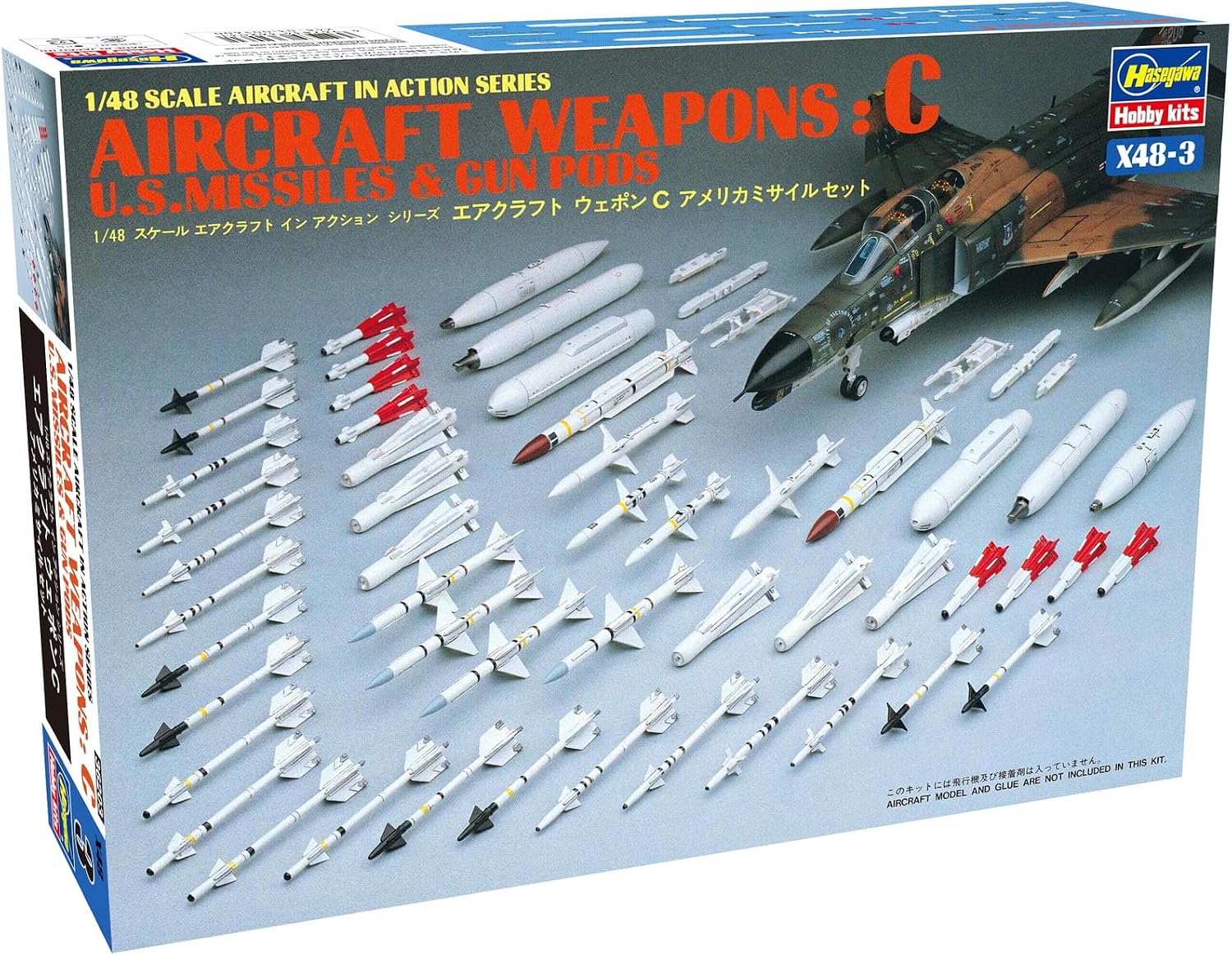Hasegawa X48-03 1/48 Aircraft Weapons C US Missiles & Gun Pods