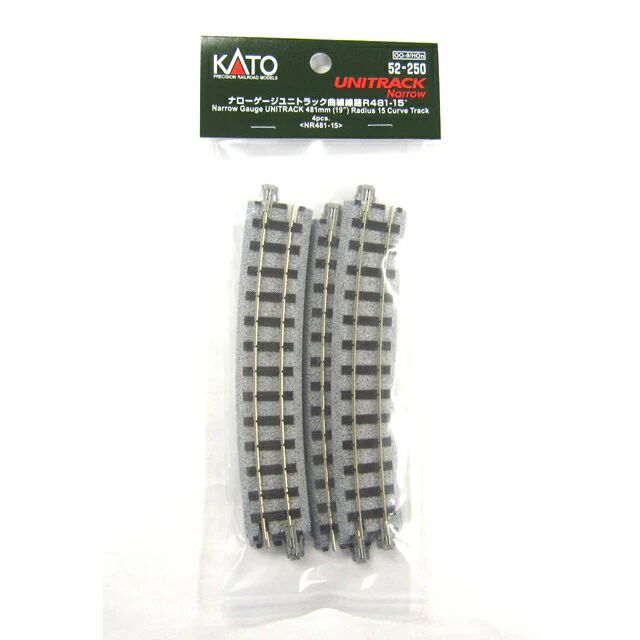KATO 52-250 Narrow Gauge Unitrack Curved Track R481-15 Degrees (4pcs) - Image 2
