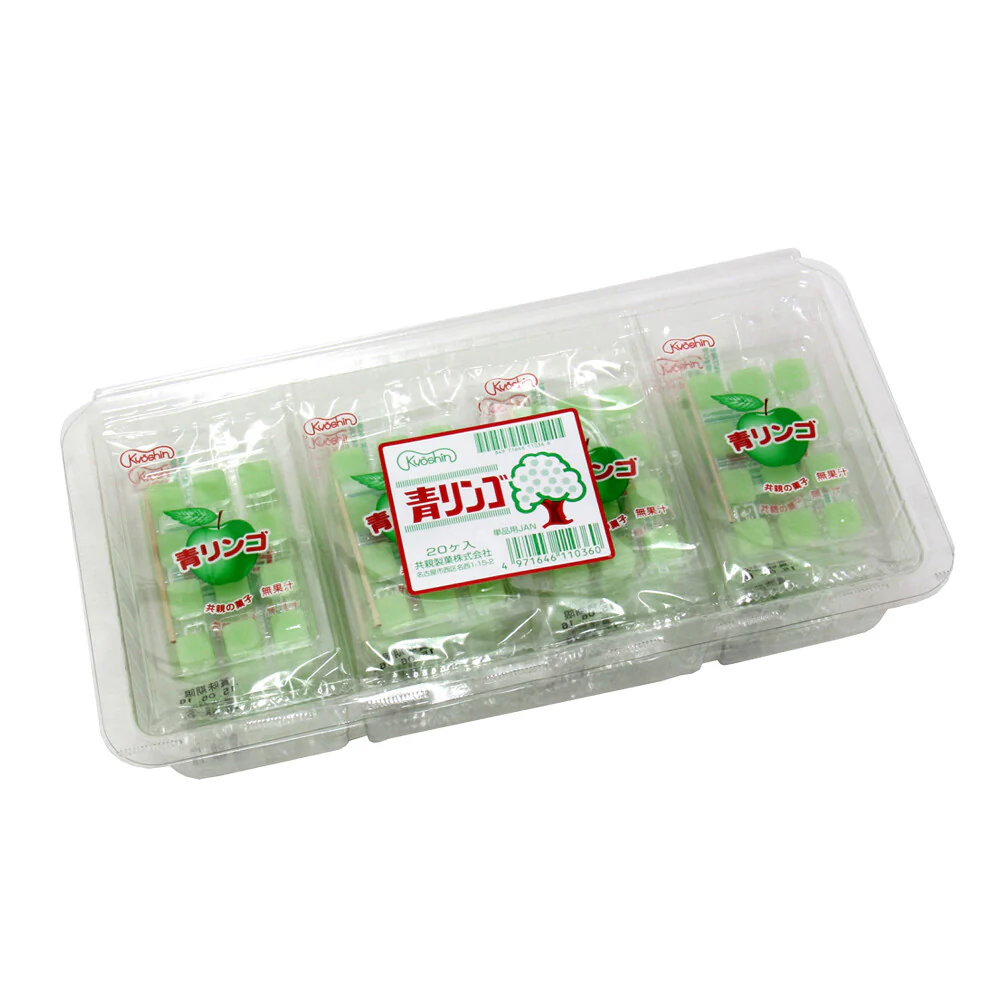 Kyoshin Green Apple Mochi Candy, 1 box (20 packs) - Image 2