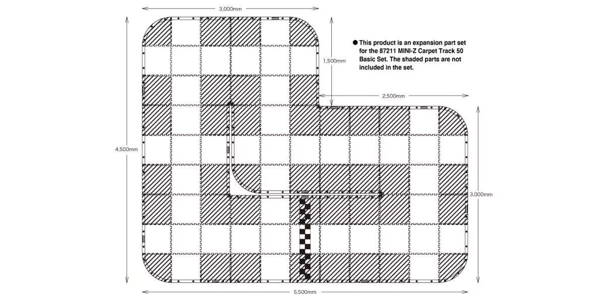 Kyosho 87212 Mini-Z Carpet Track 50 Expansion Set (44pcs) - Image 3