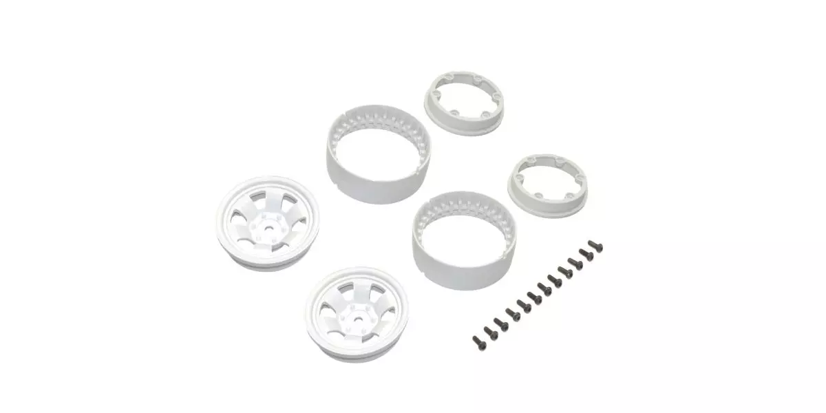 Kyosho CLH002WH Beadlock Wheel 1.9-inch Spoke White (KC10/2 pieces)