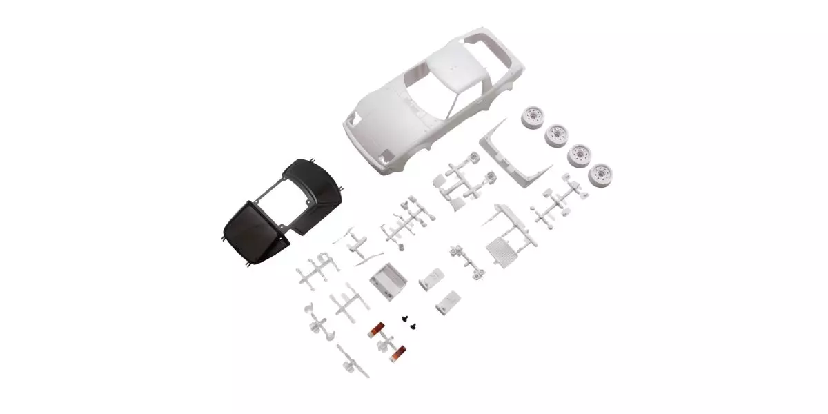Kyosho MZN235 Mazda RX-7 SA22C White Body Set (Unpainted/Wheels