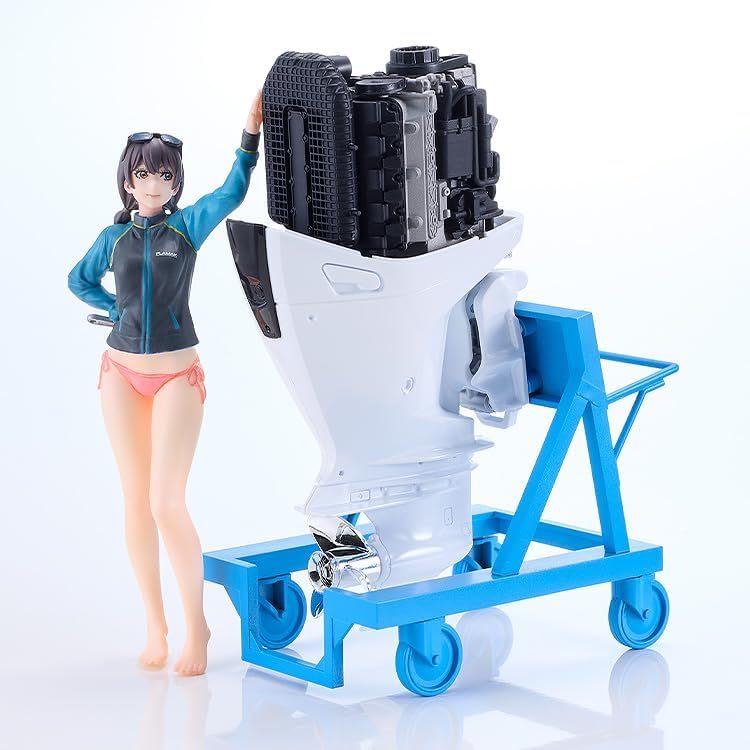 Max Factory 1/20 PLAMAX MF-97 minimum factory Minori with Honda BF350 Grand Prix White outboard motor - Image 2