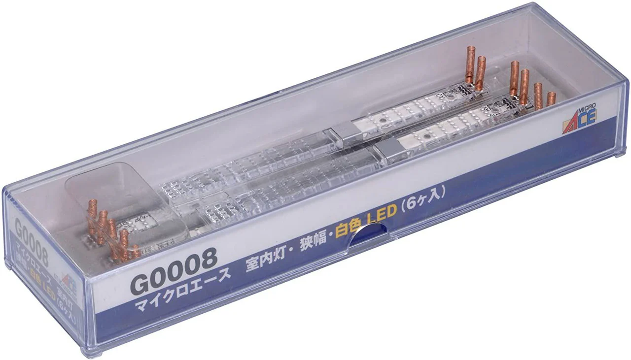 MicroAce G0008 Interior Light, Narrow, White LED, 6 pieces