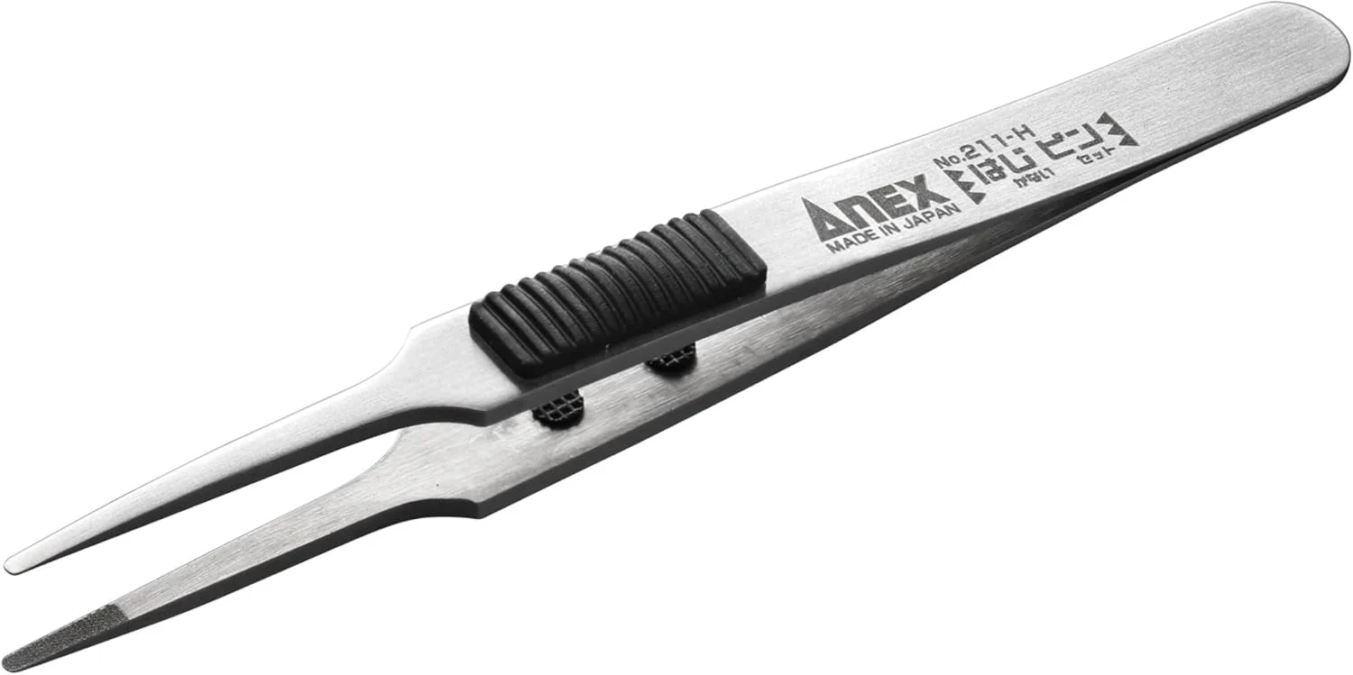 Mineshima 211-H Non-Slipping Stainless Steel Tweezers with Round Tip (120 mm)