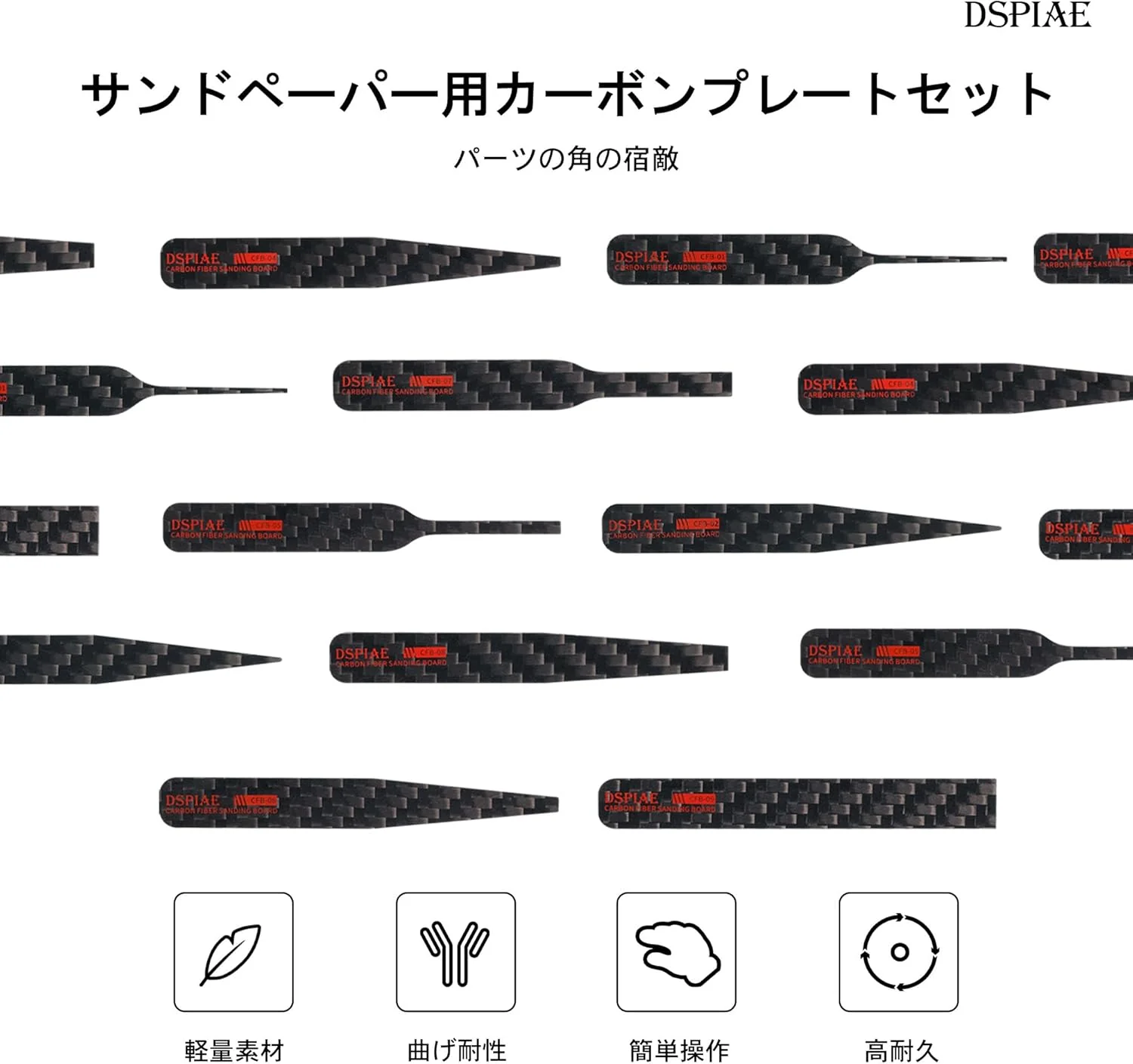 Plamokojo CFB-S02 Carbon Plate Set for Sandpaper Slim B - Image 2