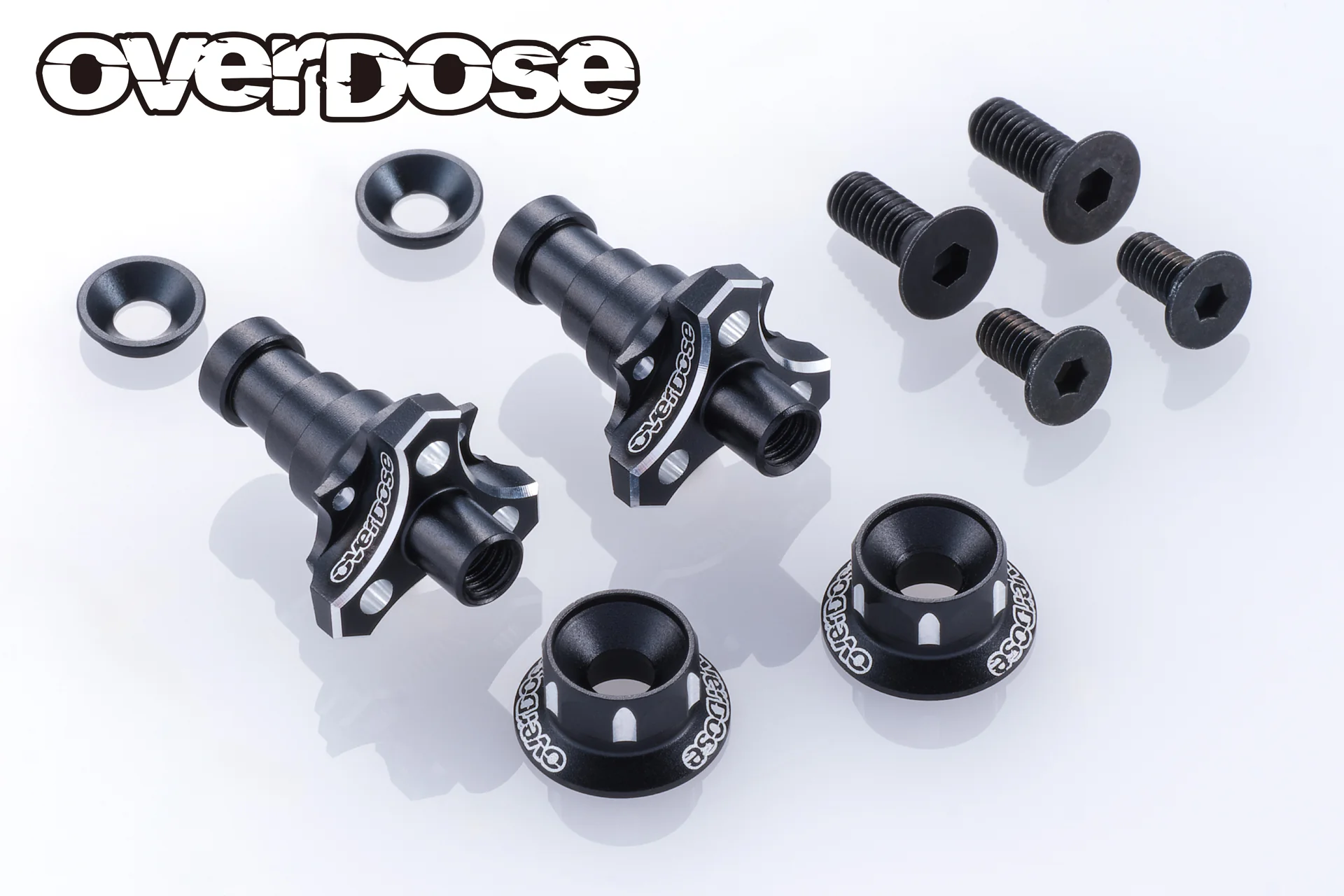 OVERDOSE OD3985 Aluminum One Piece Axle Shaft Type-2 (For OD/RWD Front/5mm/Black)
