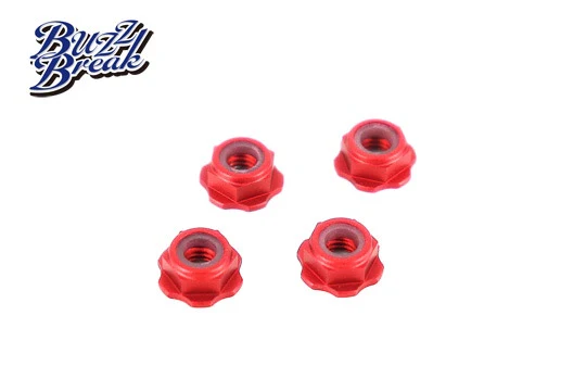 OVERDOSE BB-LN-007 BuzzBreak BB LOCK NUT (Low-Height Nylon Type/Red/4pcs)