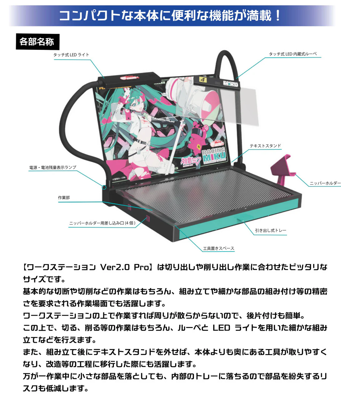 Plamokojo PMKJ-RM06 Workstation Ver2.0 Pro Racing Miku 2025 Ver. - Image 4