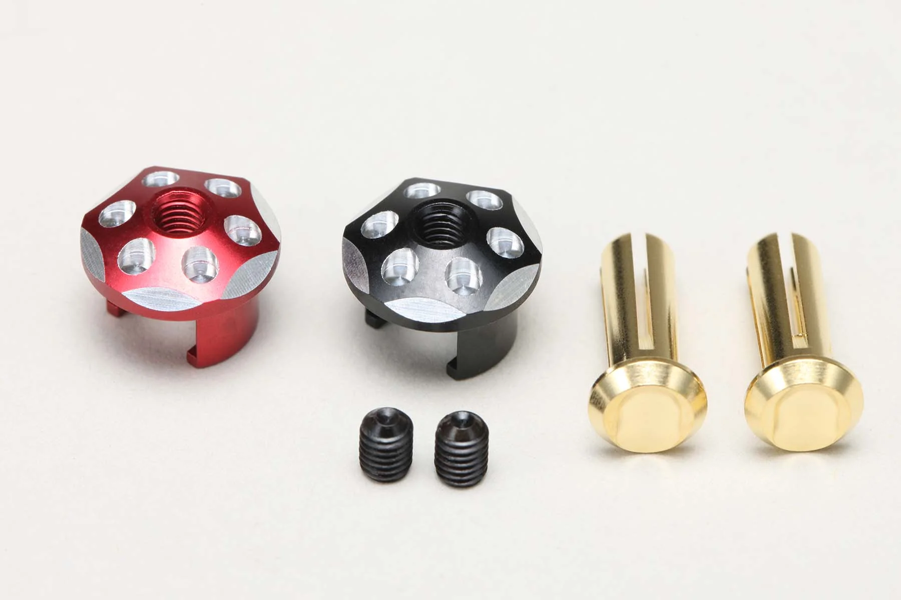 Yokomo RP-121P4 Aluminum Battery Plug Cap Set Φ4 (Red/Black)