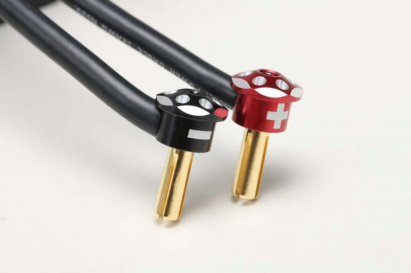 Yokomo RP-121P4 Aluminum Battery Plug Cap Set Φ4 (Red/Black) - Image 2