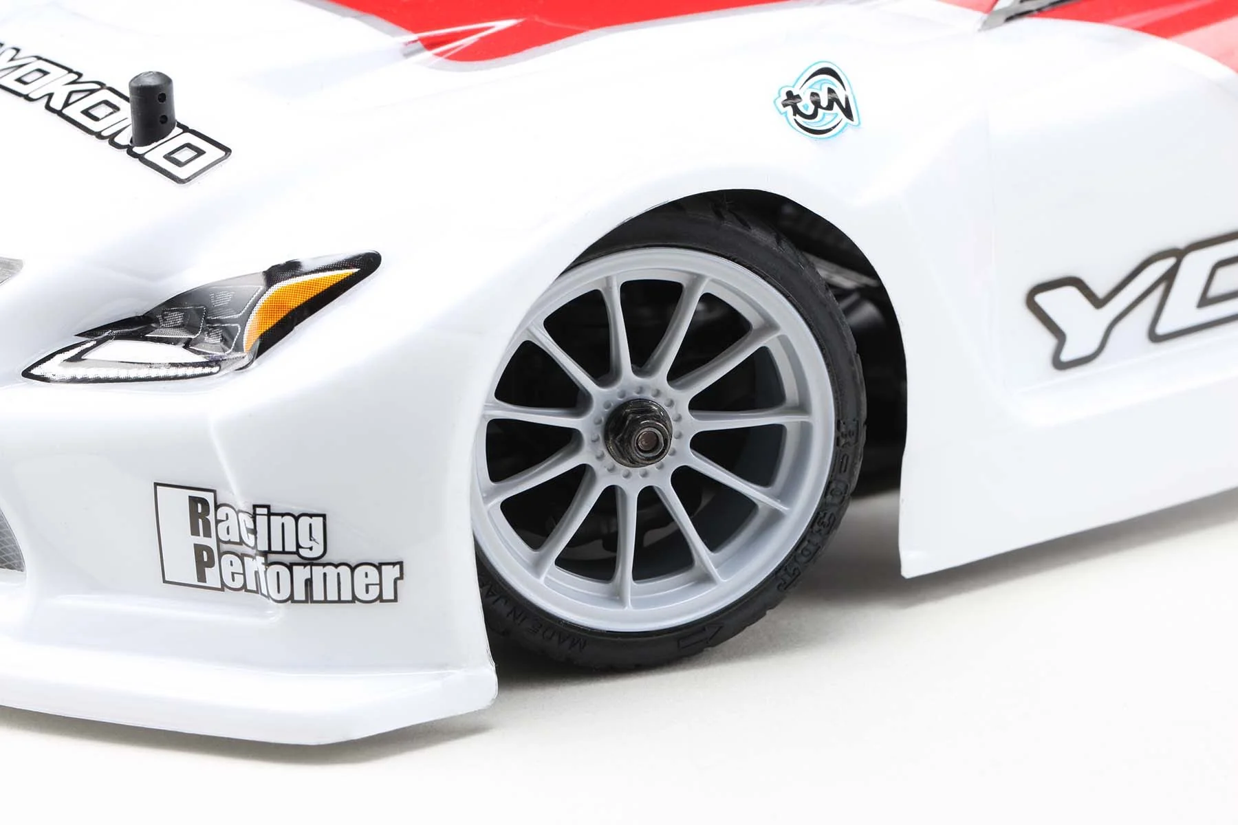 Yokomo ZR-144TPM2 Medium Narrow Radial Tires Type-Y (Pre-Mounted/Glued/4pcs) 11-Spoke Wheel (Gray)