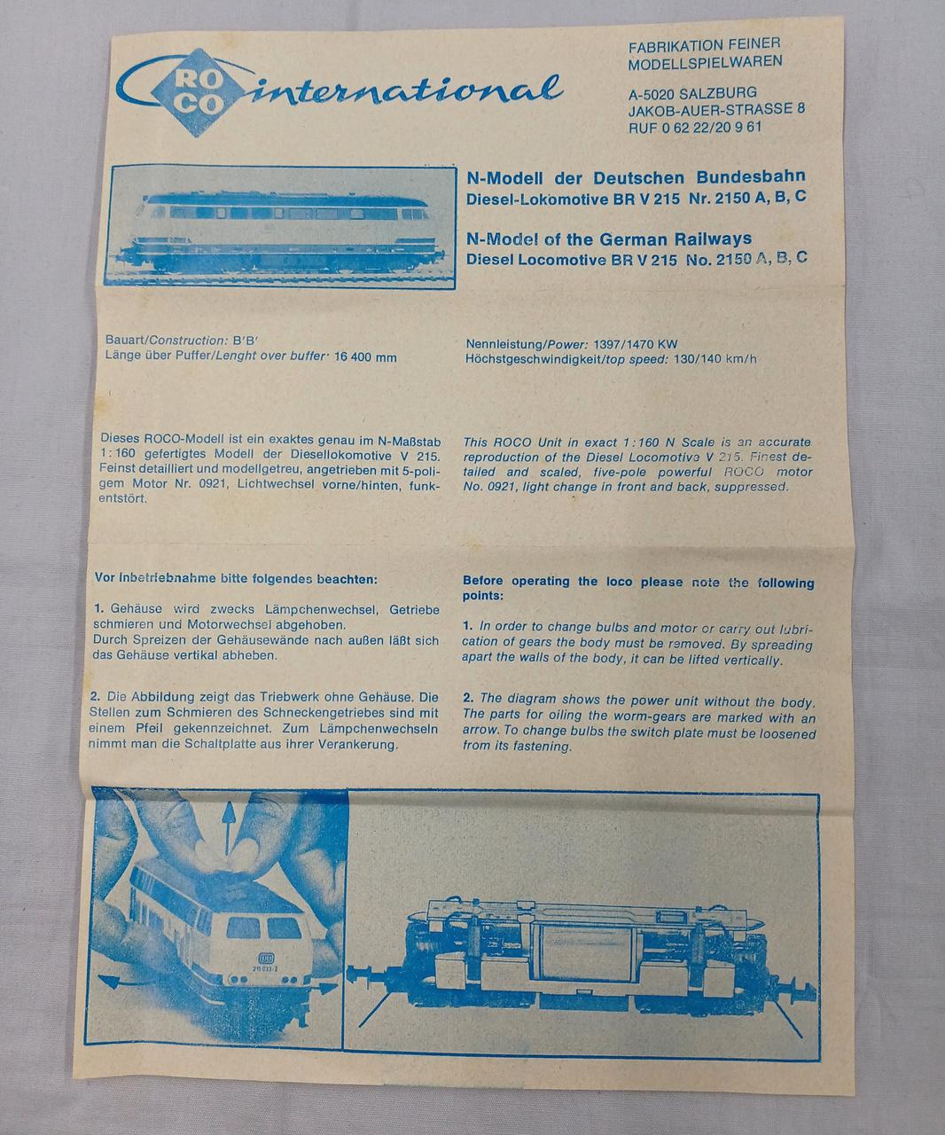 ROCO N Gauge BR V 215 - Image 8