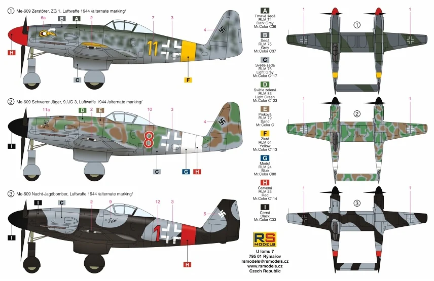 RS model RSM92197 1/72 Me-609 Zerstorer heavy combat attack aircraft - Image 3