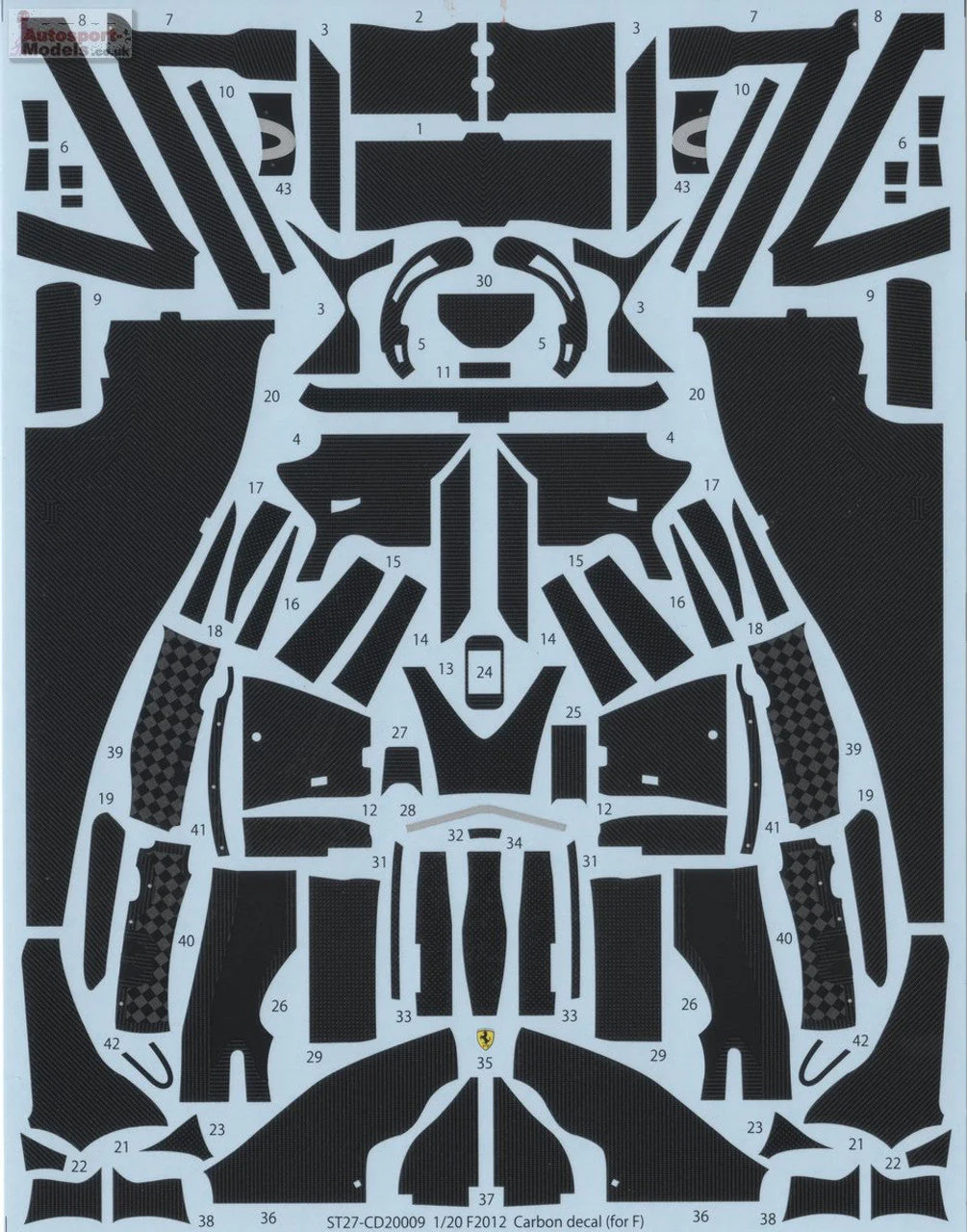 Studio27 CD20009 1/20 Carbon Decal for F2012 - Image 7
