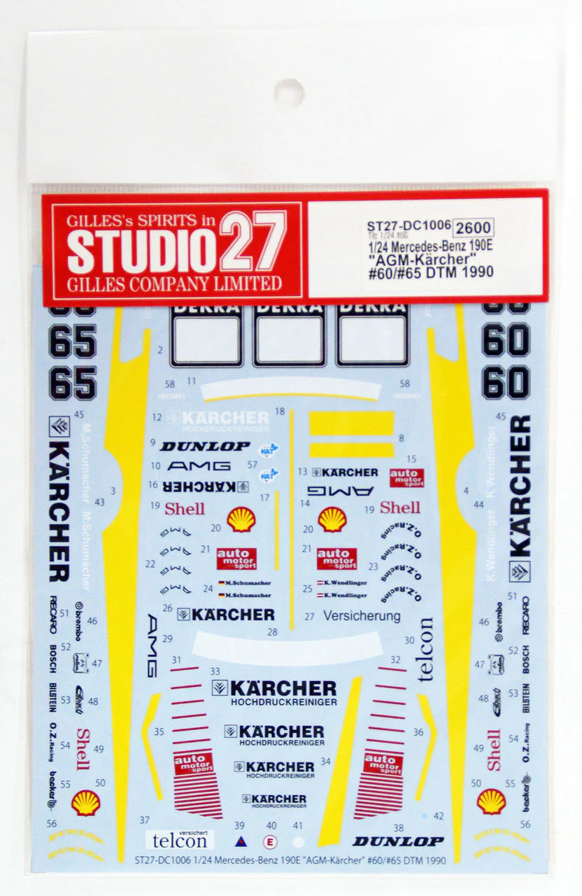 Studio27 DC1006 1/24 Mercedes-Benz 190E Karcher Decal - Image 3