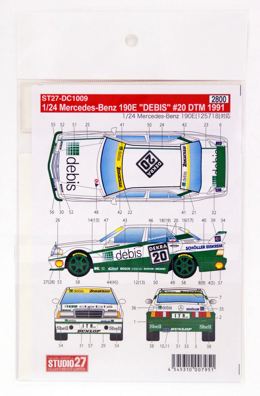 Studio27 DC1009 1/24 Mercedes Benz 190E - Image 4