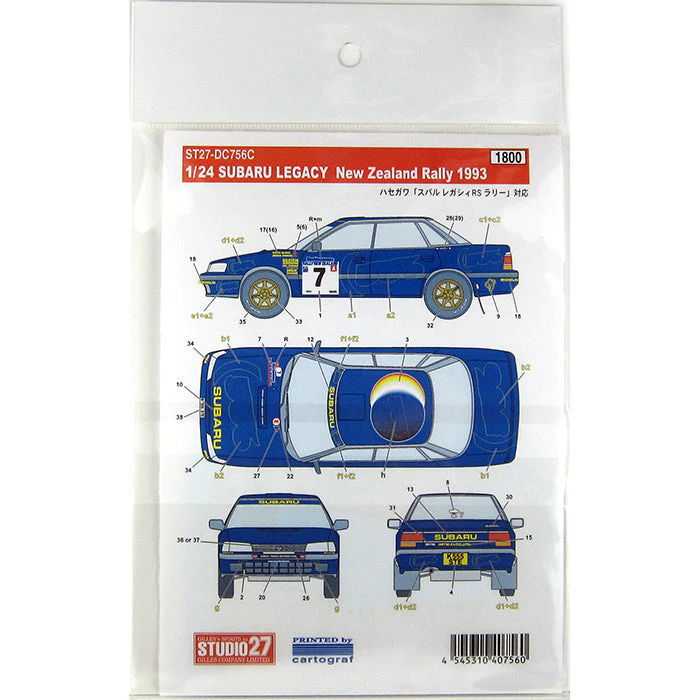 Studio27 DC756C 1/24 Subaru Legacy RS '93 New Zealand Rally - Image 4