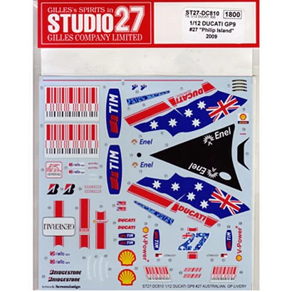 Studio27 DC810 1/12 DUCATI GP9 #27 "Philip Island" 2009 Decal - Image 2