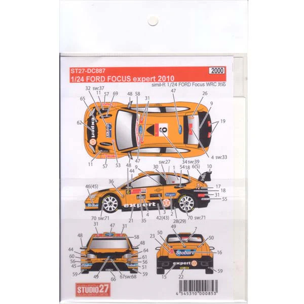 Studio27 DC887 1/24 FORD FOCUS expert 2010 Decal - Image 4
