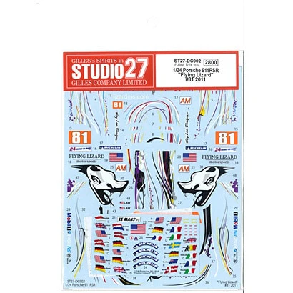 Studio27 DC902 1/24 Porsche 911 RSR 'Flying Lizard' #81 2011 Decal - Image 3