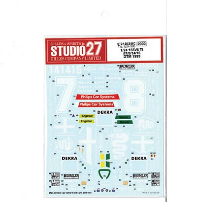 Studio27 DC936C 1/24 155V6 TI #7/8/14/15 DTM 1993 Original Decal - Image 3