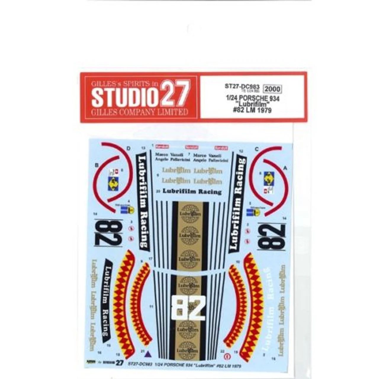 Studio27 DC983 1/24 PORSCHE934 Lubrifilm #82 LM 1979 Decalsheet - Image 3