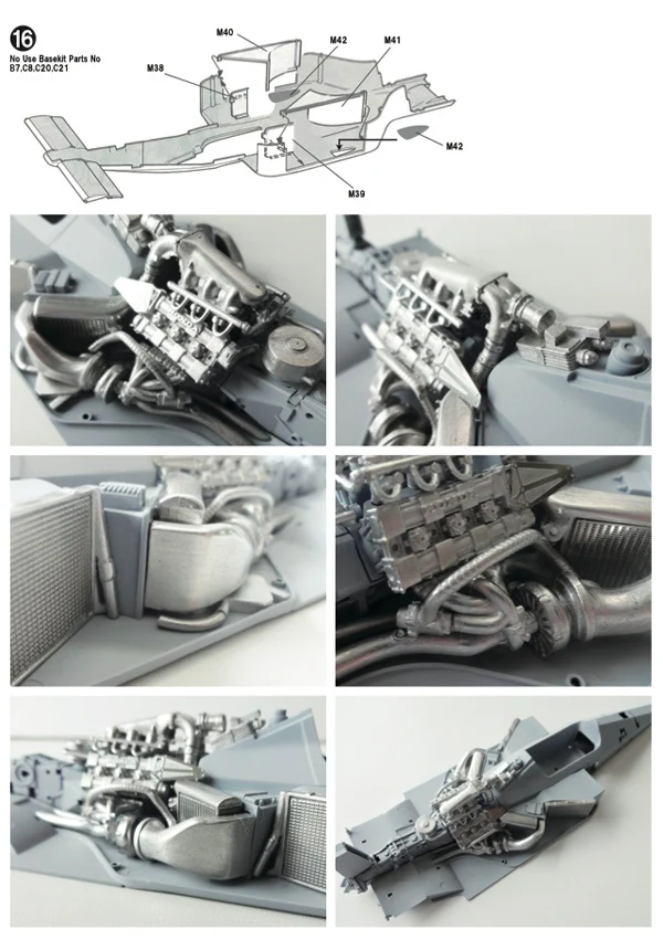 Studio27 FP20141 1/20 McLaren MP4/4 Engine Parts Set (Side Intake Type) (for Tamiya) - Image 2