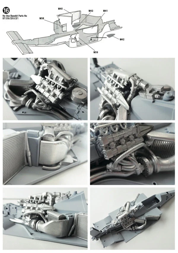 Studio27 FP20141 1/20 McLaren MP4/4 Engine Parts Set (Side Intake Type) (for Tamiya) - Image 4