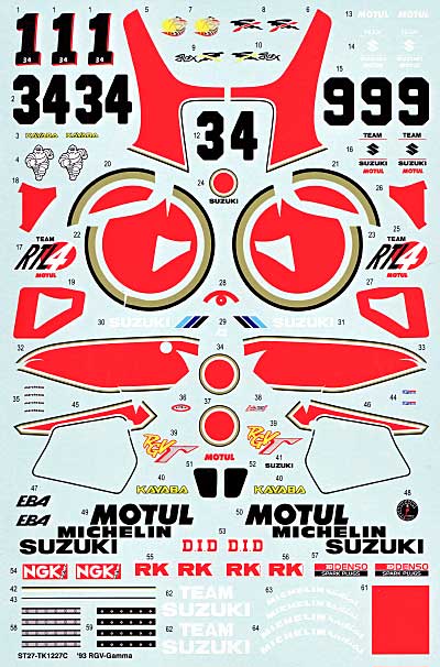 Studio27 SDF1237C Suzuki RGV-Gamma WGP 1993 Decal - Image 2