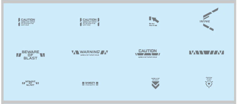 Sujiborido ST02-C02-GR Robo Decal Caution Mark 02 Gray - Image 4